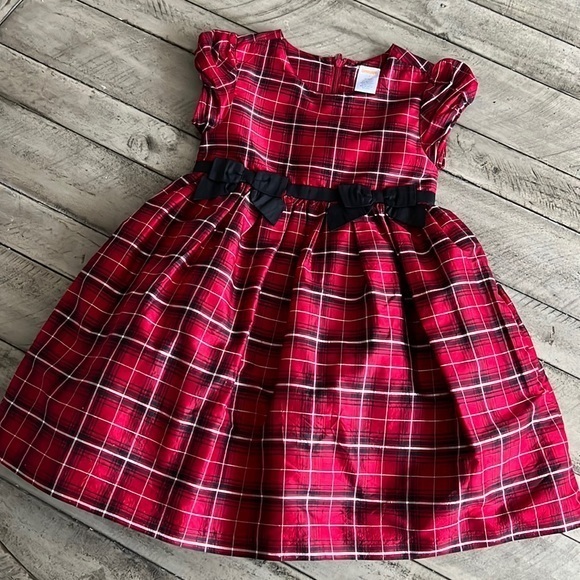 Gymboree Silk Plaid Red Holiday Dress Size 5 - Picture 1 of 5
